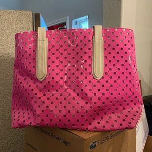 Pink Tote Bag with Cutout Design